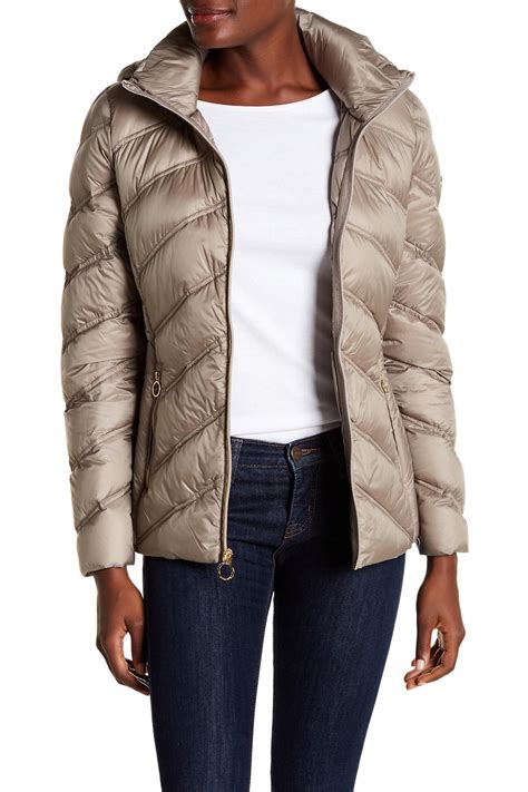 michael kors water resistant coat|michael kors chevron puffer jacket.